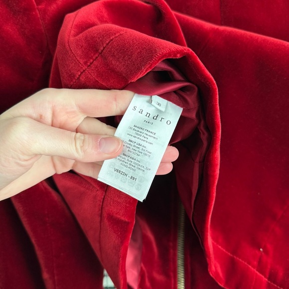 Sandro velvet zip jacket - Picture 7 of 9